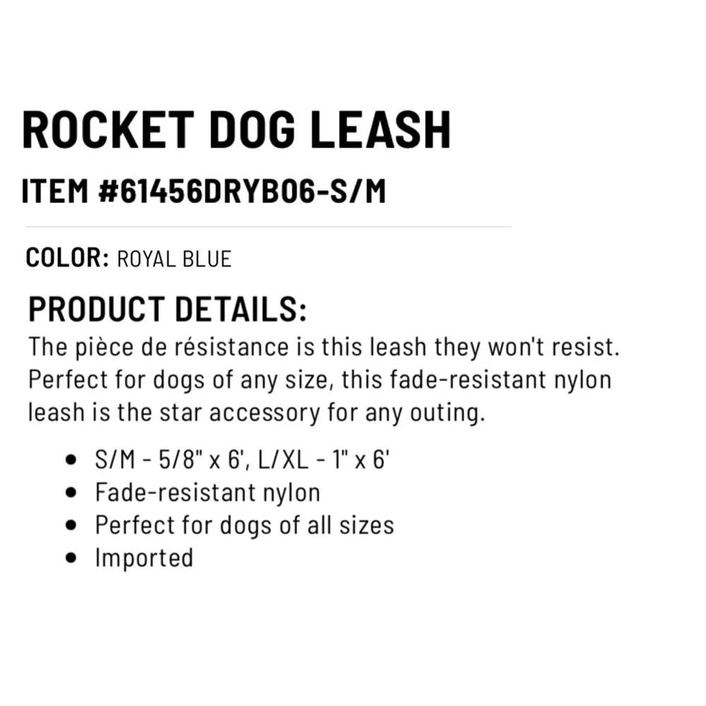 Life is Good Rocket Dog Leash- Royal Blue